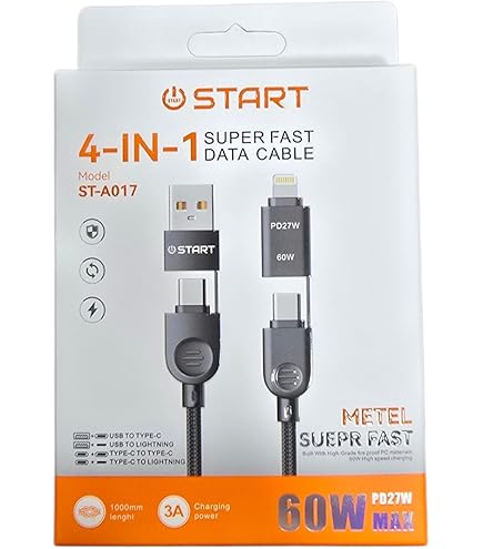 كابل بيانات فائق السرعة 4 في 1 من Start، طراز ST-A017