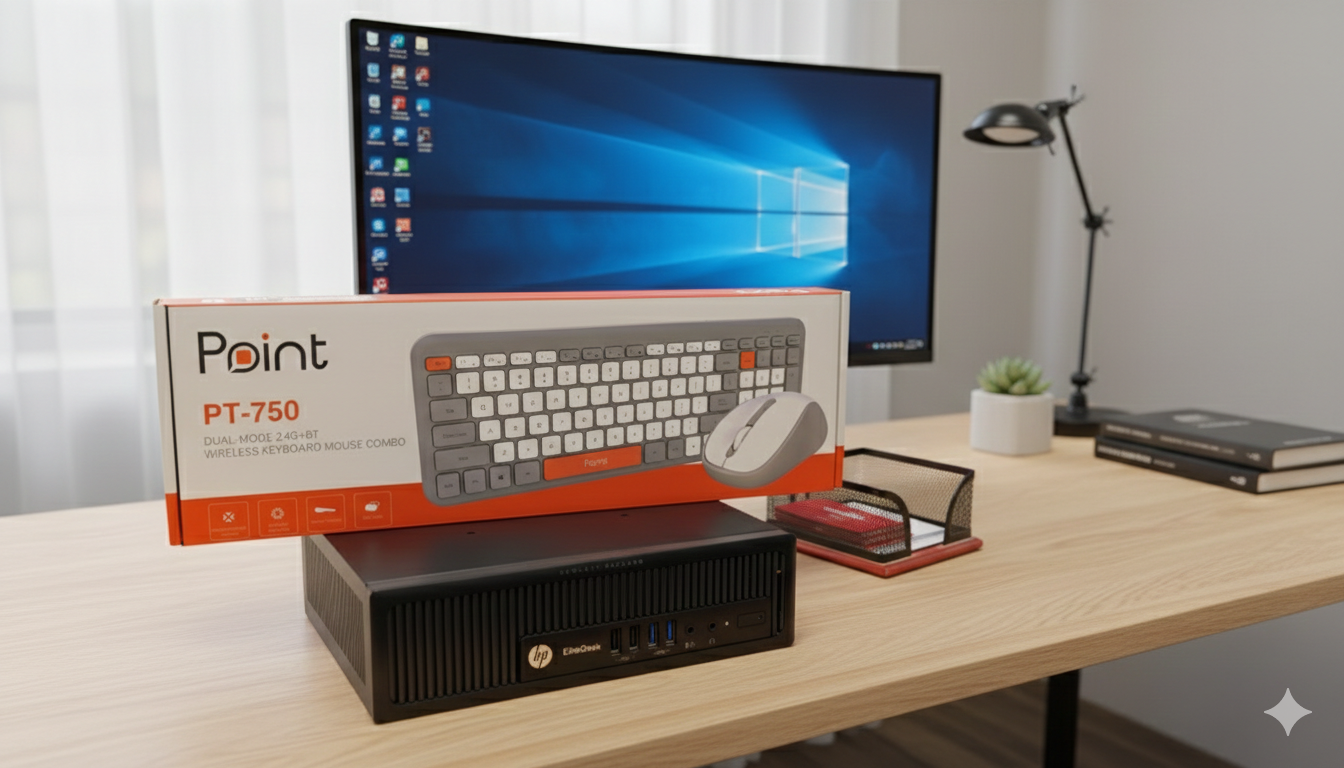 طقم لوحة مفاتيح وماوس لاسلكي Point PT-750 – أداء مزدوج بتصميم أنيق 